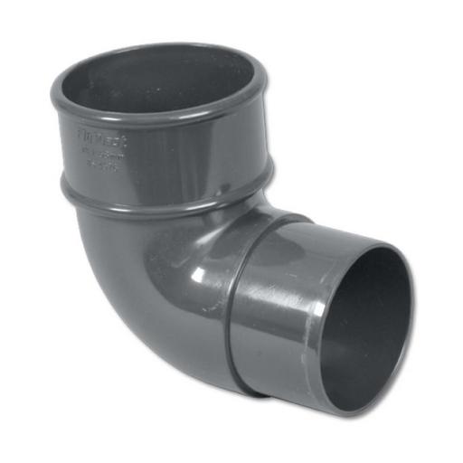 floplast grey round downpipe 90° bend