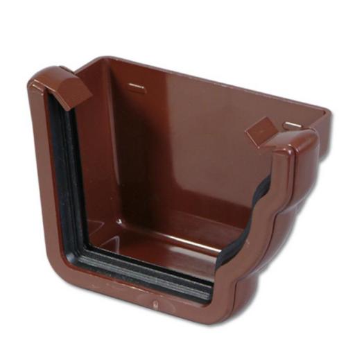 floplast brown ogee right hand ogee gutter external stop end