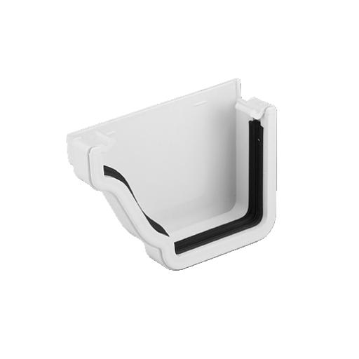 White Ogee Gutter Left Hand External Stop End