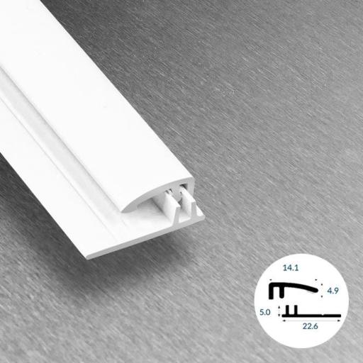 brilliant white satin two part capping strip