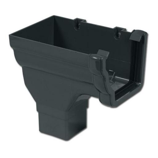 floplast anthracite grey ogee left hand stop end outlet