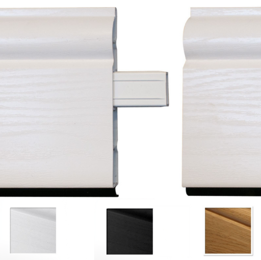 150mm White UPVC Skirting Inline Joint Chamfered (10 Pack)