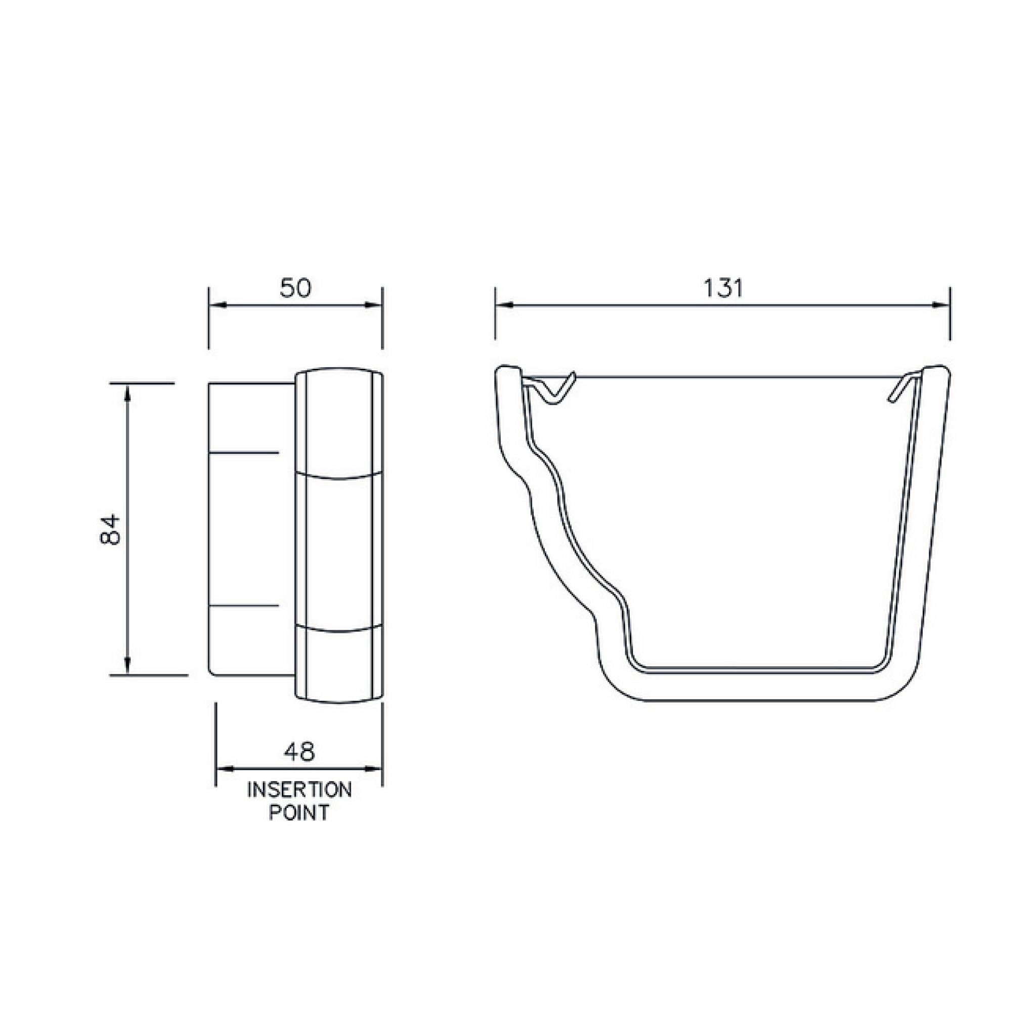 FloPlast Cast Iron Style Ogee Gutter Stop Ends