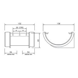 floplast half round union dimensions