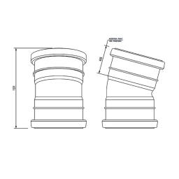 FloPlast Underground 15° Double Socket Bend dimensions