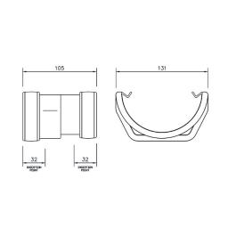 floplast square to round gutter adaptor dimensions