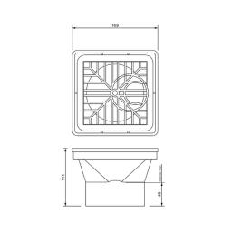 FloPlast Underground Square Hopper inc Polypropylene Grid dimensions