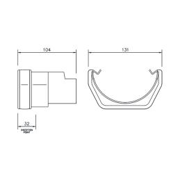 floplast square to cast iron round gutter adaptor