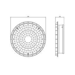 FloPlast Underground 450mm Circular Drain Cover & Frame dimensions