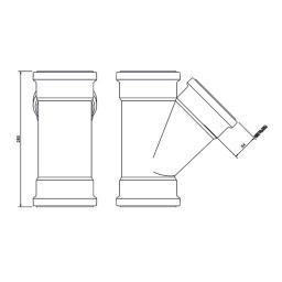 FloPlast Underground 45° Equal Junction Triple Socket dimensions