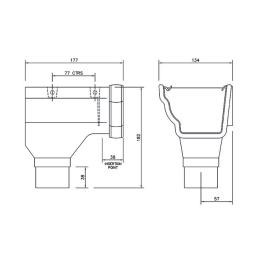 floplast ogee gutter left hand stop end outlet dimensions