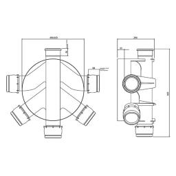 Underground 270mm Deep Chamber Base ( 0-20° Movement) dimensions