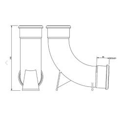 FloPlast Underground 87.5° Double Socket Rest Bend dimensions