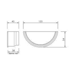 floplast half round gutter internal stop end