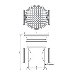 FloPlast Underground Back Inlet Bottle Gully Circular Grid dimensions