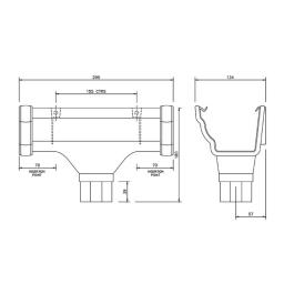 floplast ogee gutter running outlet dimensions