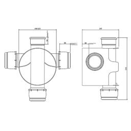 FloPlast Underground 270mm 90° Inlet Chamber Base dimensions