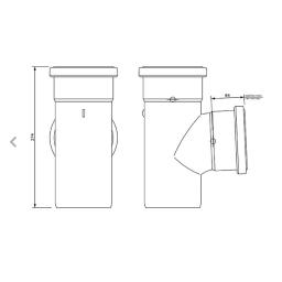 FloPlast Underground 87.5° Equal Junction double Socket dimensions