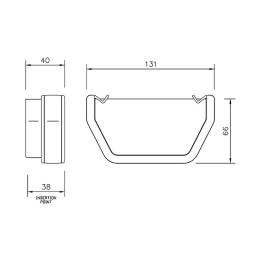 floplast square gutter external stop end dimensions