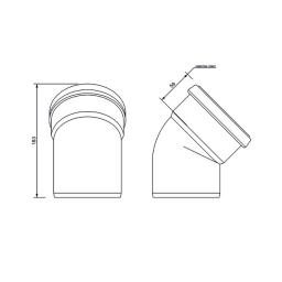 FloPlast Underground 45° Single Socket Bend dimensions