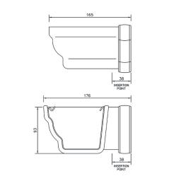 floplast ogee gutter 90° external angle