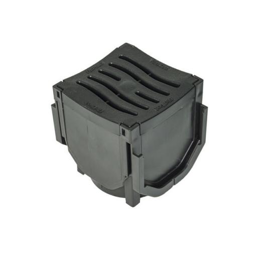 110mm Channel Drain Corner with Plastic Grate