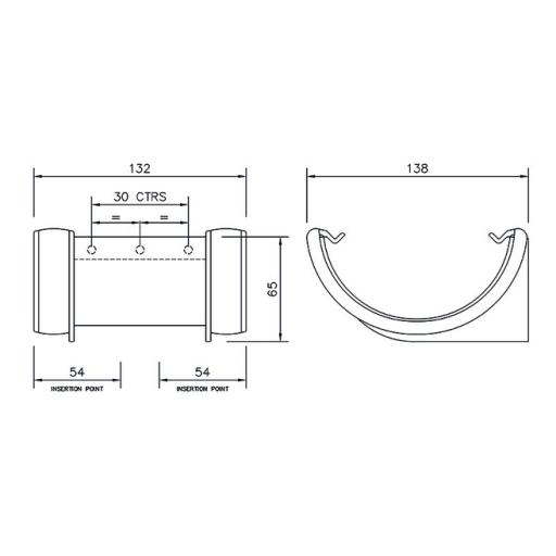 floplast half round union dimensions