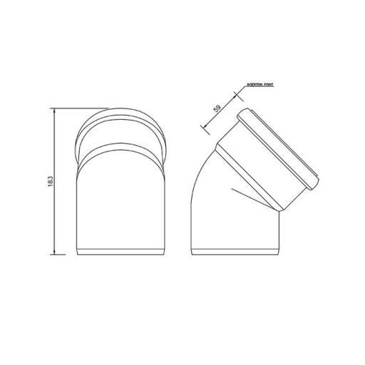 floplast single socket 135° soil pipe bend