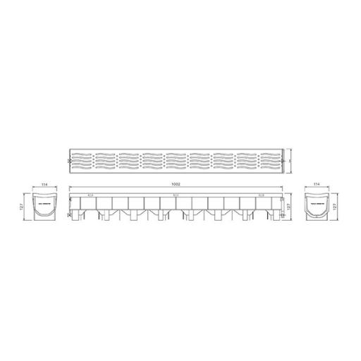 Channel Drain with Galvanised Grate Dimensions - D701