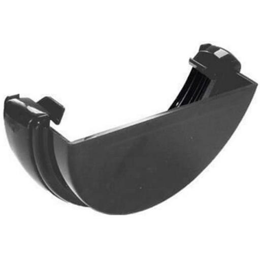 FloPlast Anthracite Grey Half Round Gutter Stop Ends