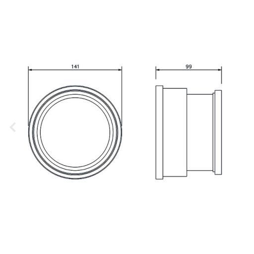 FloPlast Black Supersleve Clay Underground Adaptor dimensions