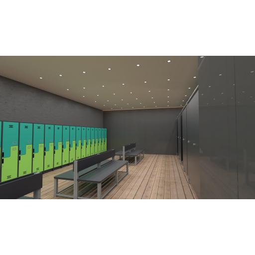 ash grey gloss wall covering for locker rooms