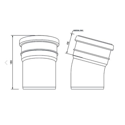 FloPlast Underground 15° Single Socket Bend dimensions