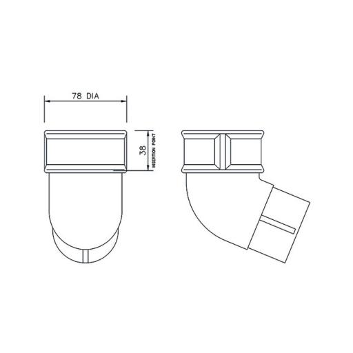 floplast round 112° downpipe offset bend dimensions