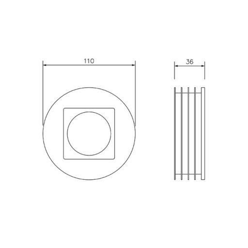 FloPlast Universal Rainwater Underground Adaptor Square and Round Dimensions