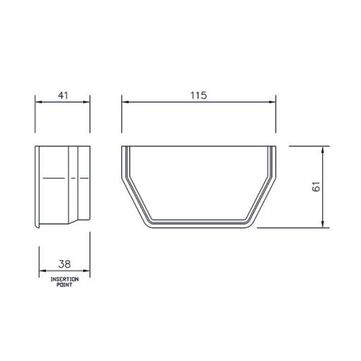 floplast square gutter internal stop end dimensions
