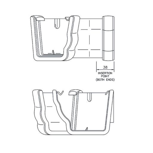 floplast ogee gutter 135° internal angle