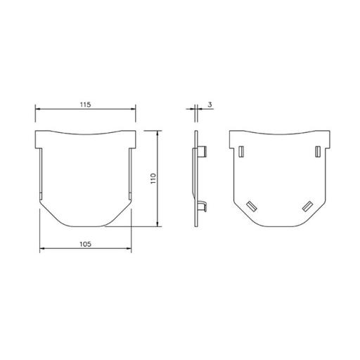 Channel Drain End Cap Dimensions - D711