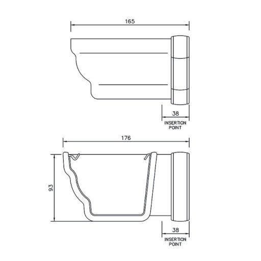 floplast ogee gutter 90° external angle