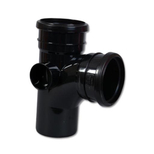 FloPlast Black 92.5° Double Socket Soil Pipe Branch