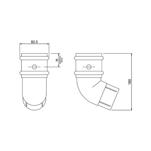 floplast cast iron round downpipe 112° offset bend