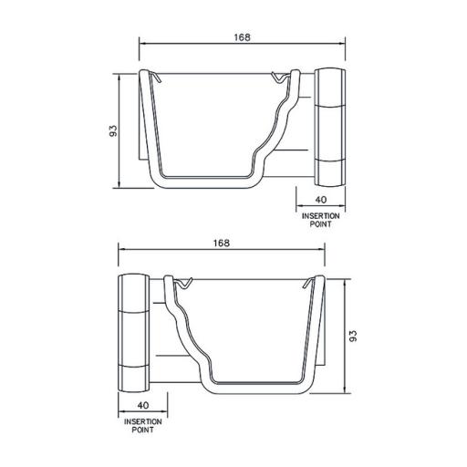 floplast ogee gutter 90° internal angle