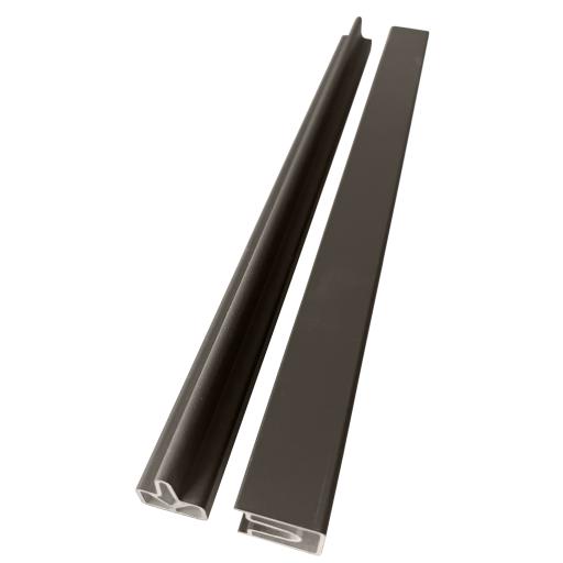 Brown & Grey Aluminium Top & Bottom Rail (Pair)