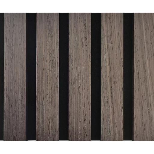 walnut acoustic wall panels close up product view