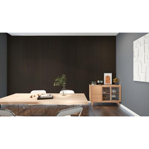 Walnut Slatted Acoustic Wall Panels - (2)