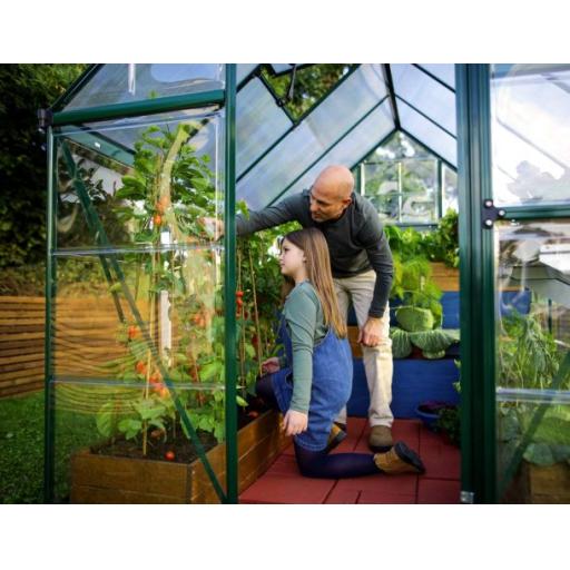 Hybrid 6ft x 12ft POlycarbonate Greenhouse - Silver Frame