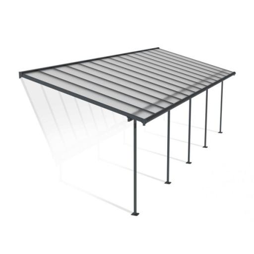 Sierra Patio Cover 3m x 8.6m - Grey Aluminium Frame & Clear Polycarbonate
