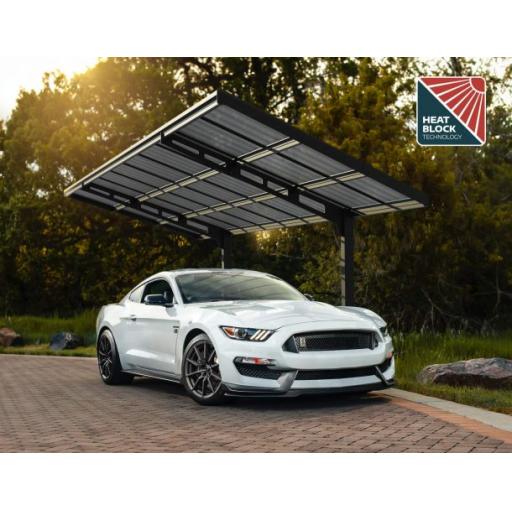 Sydney Wave 10ft x 20ft Cantilever Carport- Black Aluminium