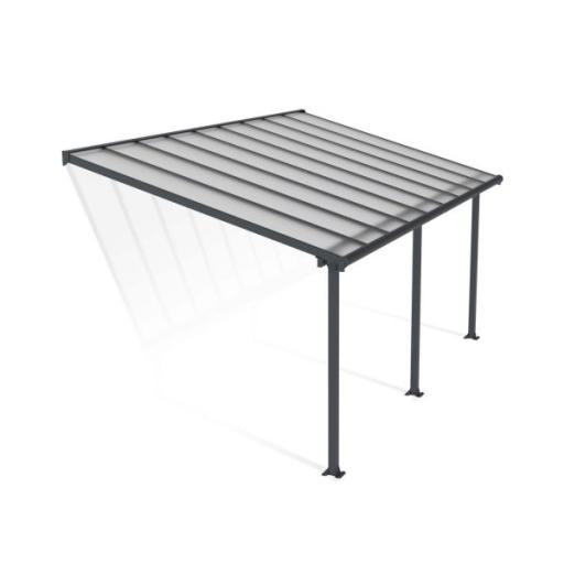 Olympia Patio Cover 3m x 5.5m - Grey Aluminium Frame & Clear Polycarbonate