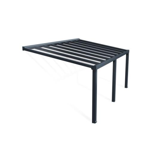 Stockholm Patio Cover 3.4m x 6m - Grey Aluminium Frame & Clear Polycarbonate